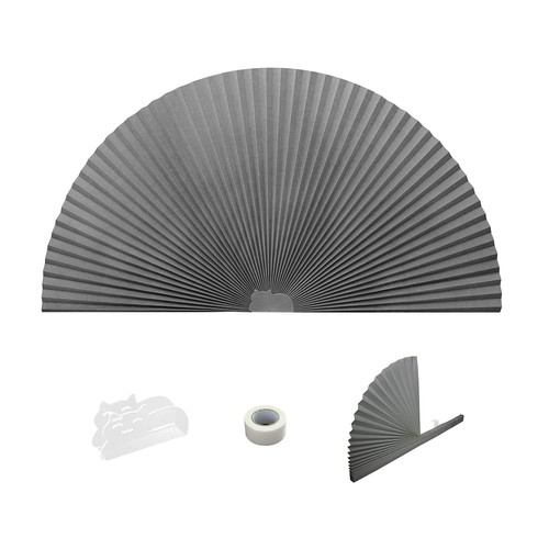 Grey arch window pleated - arch,