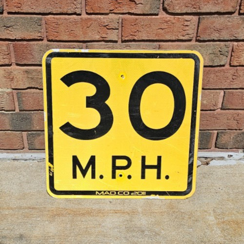 Vintage road sign mph - sign, 30