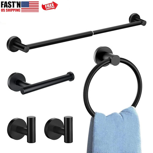 Pcs black bathroom - 5,