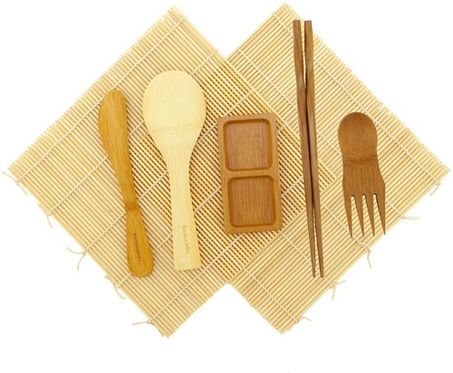 100 bamboo sushi kit mats - bamboo, 1