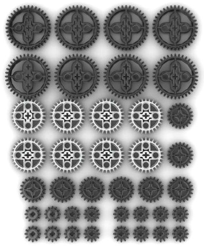 Lego double bevel gears - bevel, 4