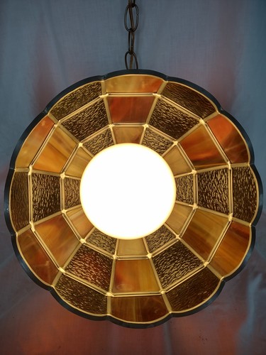 Vintage slag glass pendant - vintage,