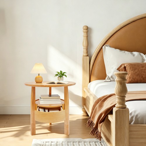 Round side table - round, drawer