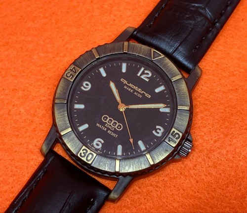 Audi quattro quartz black dial - audi,