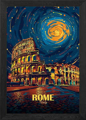 Rome colosseum italy night art - colosseum,