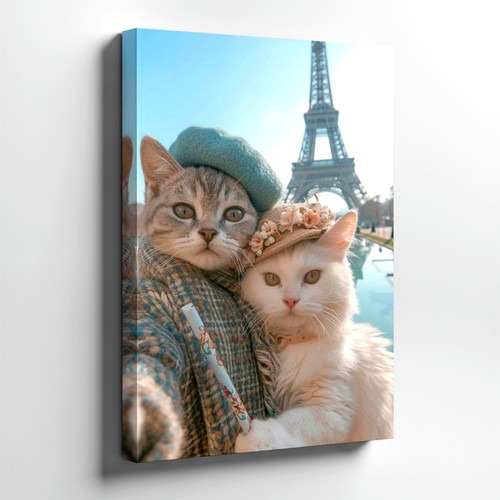 Wall art paris cats portrait - paris,
