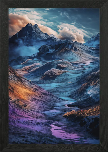 Dream mountainscape framed - dream,