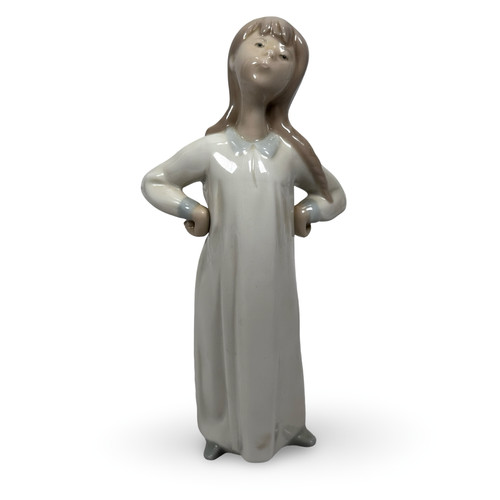 Vintage lladro girl stretching - vintage,