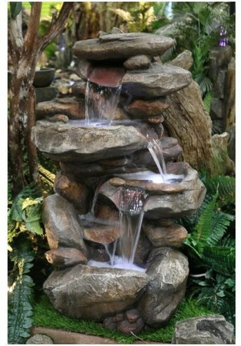 Outdoor water fountain lighted - outdoor,