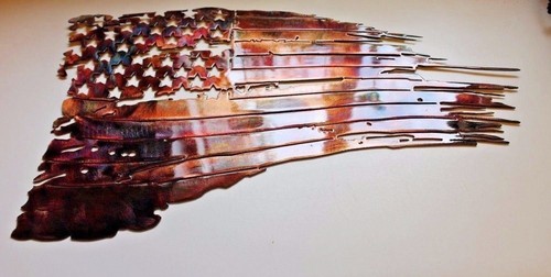 Tattered torn american flag - tattered,