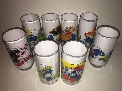 Smurf vintage glasses - smurf, complete