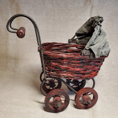 Vintage miniature wicker doll - vintage,