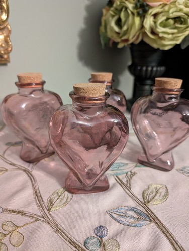 Set pink heart glass - pink,
