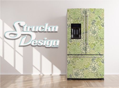 Retro floral green - floral, leaf