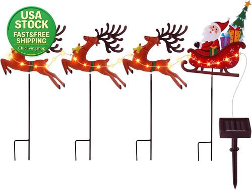 Solar christmas pathway stakes - christmas,