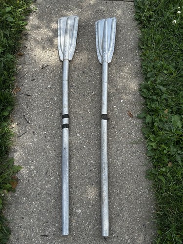 Vintage pair aluminum boat - of,