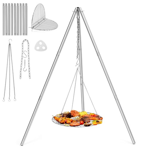 Camping tripod with - 17", grill