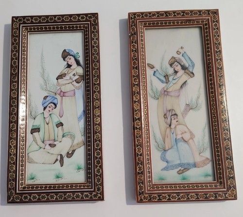 Pair persian miniatures on - pair, of