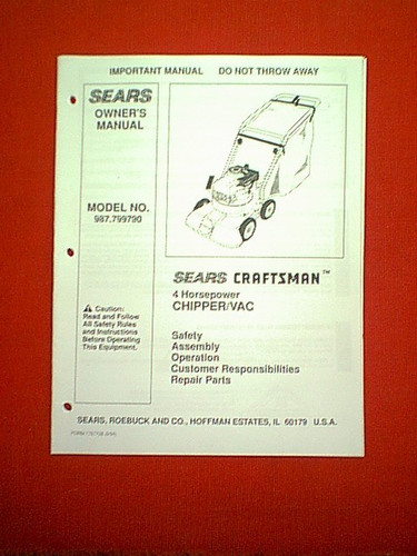 Sears craftsman 4hp chipper - 4hp,