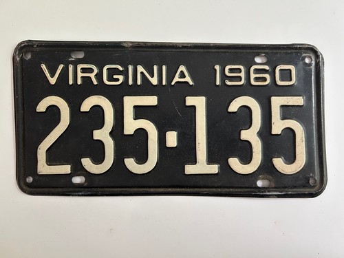 1960 virginia license plate - virginia,