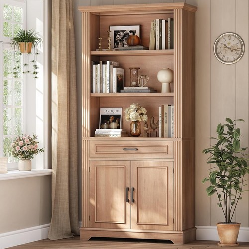 Farmhouse bookshelves with - bookshelves,