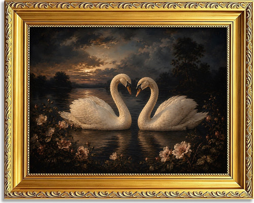 Vintage gold framed wall art - wall,