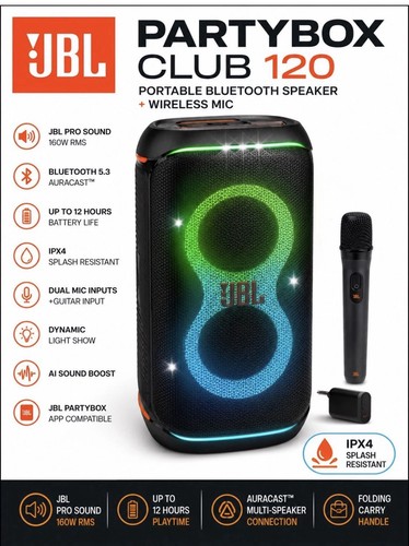 Jbl 120 partybox club portable - partybox,