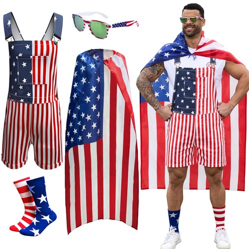 American flag overalls - overalls, men,4th