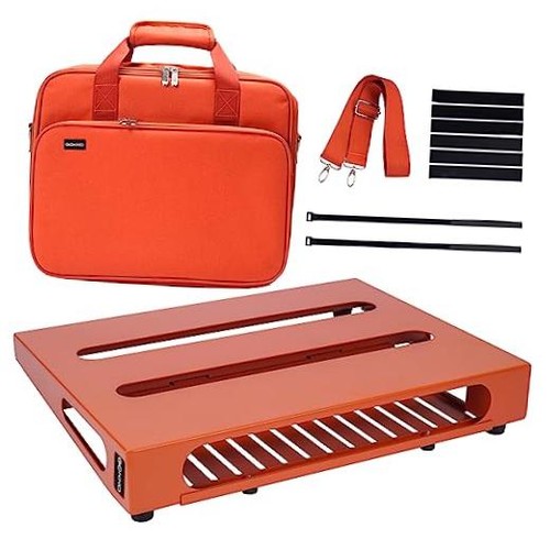 Orange guitar pedal - board, with