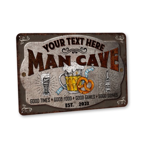 Custom man cave bar sign - man,