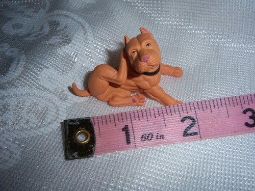 Tan pit bull dog figure - tan,
