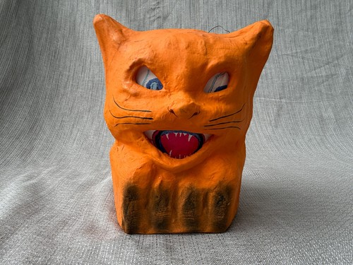 Vintage halloween orange cat - halloween,