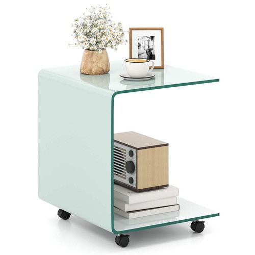 Shaped end table 2 tier - table, w/2-tier