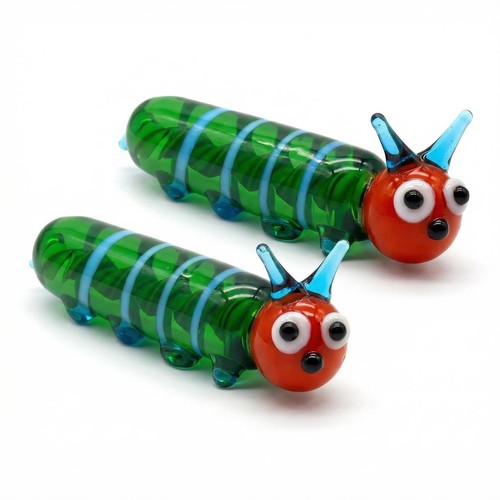 Hand blown glass caterpillar - hand,