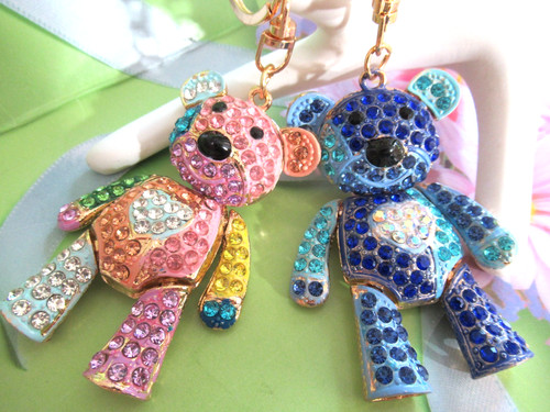 Long teddy bear rhinestone - long,