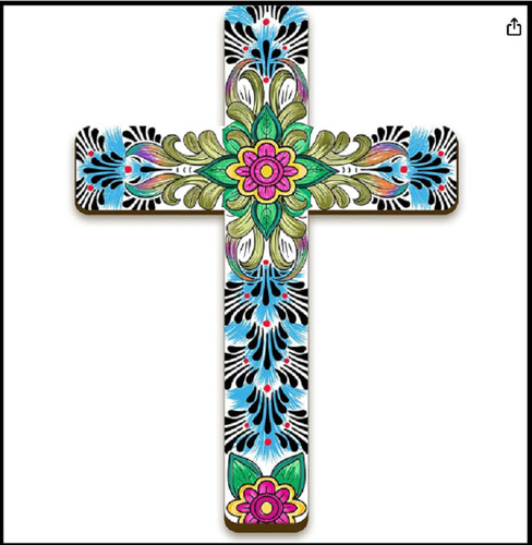 Floral cross wall decor - wall,