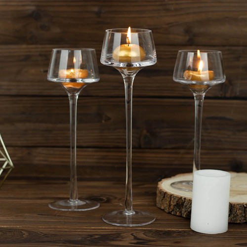 Clear long stem crystal - 3,