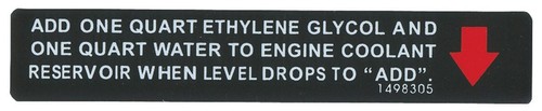 Cadillac coolant add - add, for