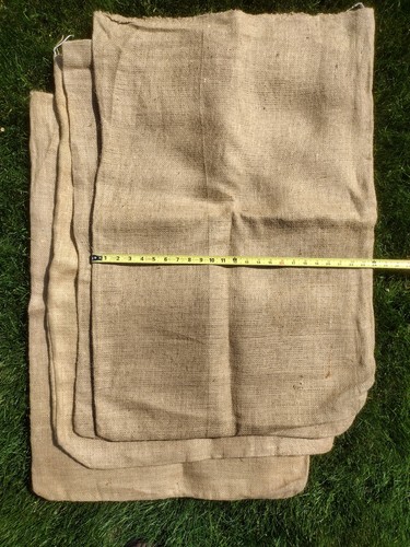 Four burlap bags - four,