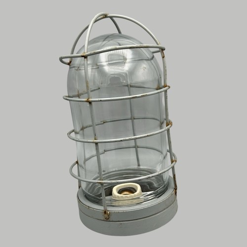 Vintage industrial cage light - vintage,