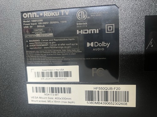 Onn roku 100012586 led - onn.,
