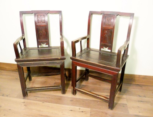 Antique chinese arm chairs - arm,