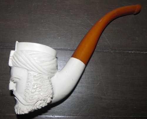 Carved meerschaum tobacco pipe - carved,