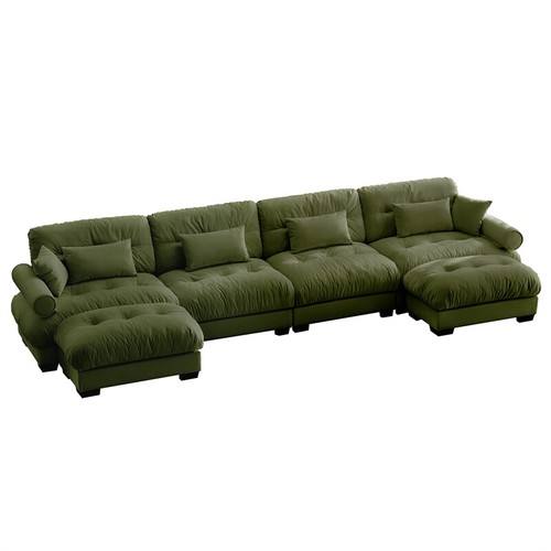 Modern velvet comfy sectional - velvet,