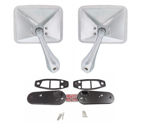 Pair square rectangle chrome - pair,