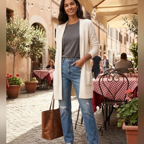 Old navy cream - cream, open-front