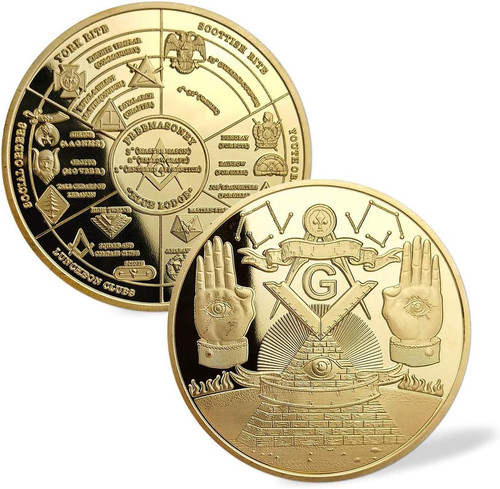 Masonic challenge coin gold - challenge,