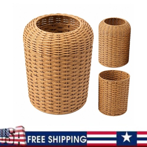 Wicker trash can small - trash,