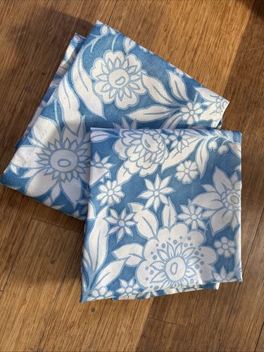 Vintage blue floral fibreglass - blue,