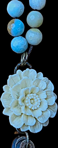 Stone beaded pendant necklace - beaded,